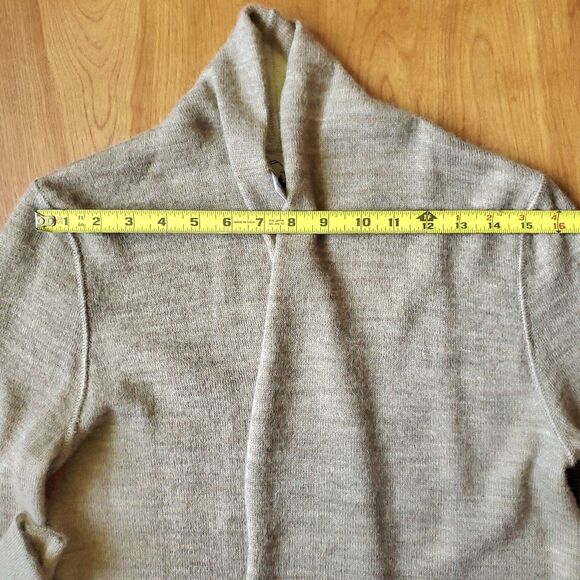 Essential Reversible Alpaca Wool Blend Cardigan Size S Organic Cotton Beige - Picture 11 of 12